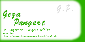 geza pangert business card